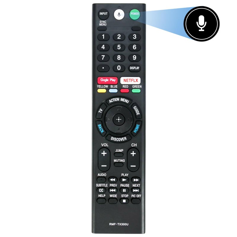 AULCMEET New RMF-TX300U Replacement Voice Remote Control Compatible with Sony Smart TV XBR-43X800E XBR-49X800E XBR-55X800E XBR-65X850E XBR-75X850E XBR-43X800D XBR-65X930D XBR-65X930EXBR-75X850D XBR-75X900E - Image 2